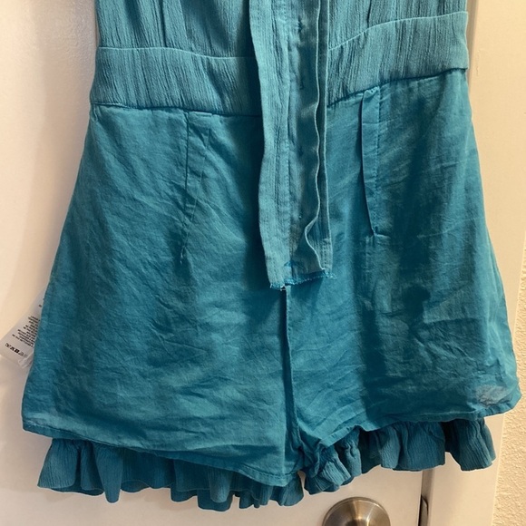 Urban Outfitters Norma Teal Button-Down Romper Size XS - Picture 7 of 8